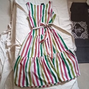 Womens Maison Tara Striped Sleeveless Tiered Summer Dress size 12